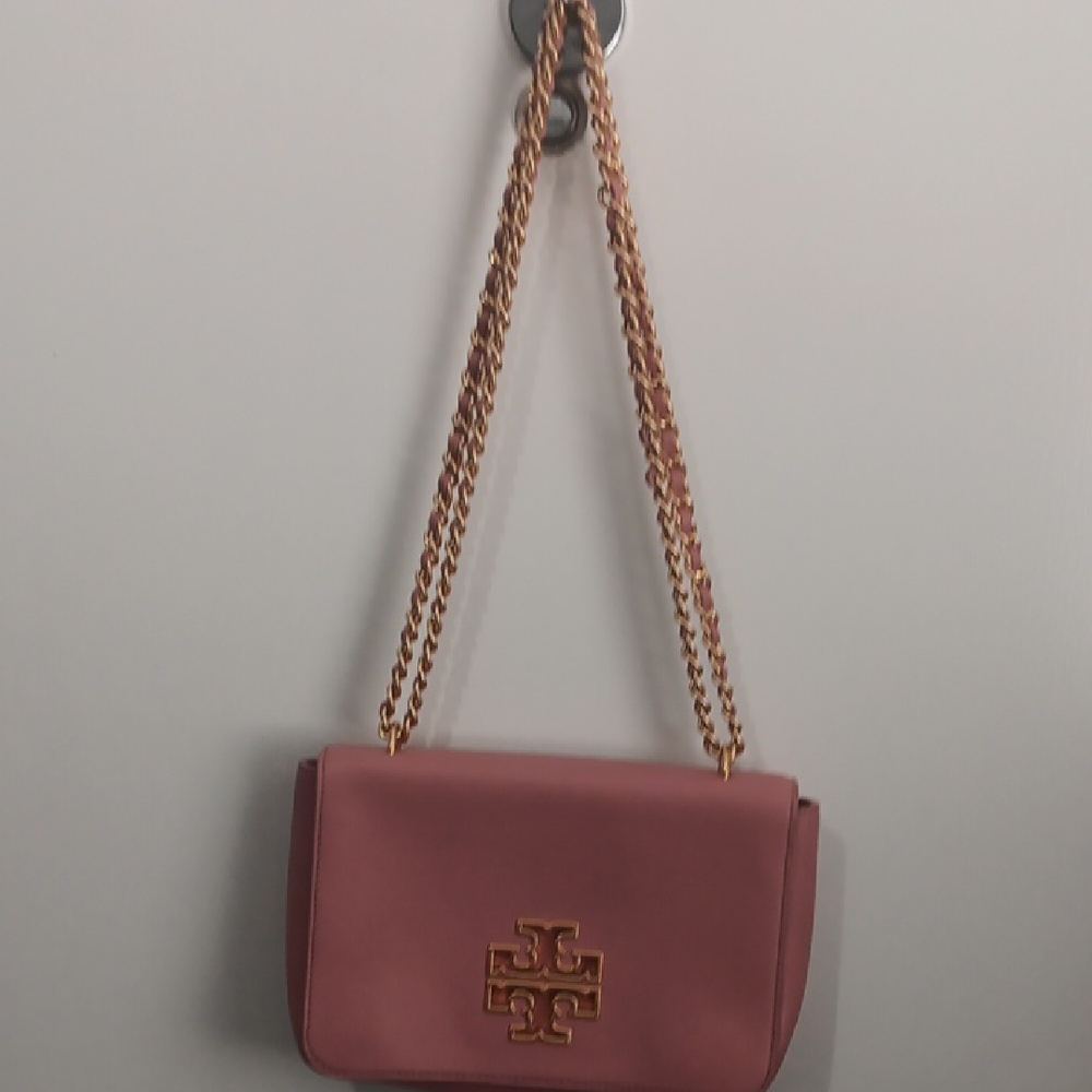 Tory Burch Rose Shoulder Bag with Gold Chain